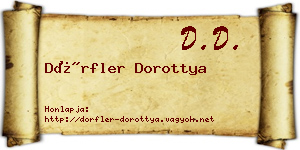 Dörfler Dorottya névjegykártya